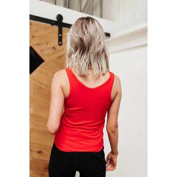 NEW POL stay easy tank in cherry - Picture 4 of 4